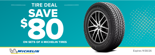 Michelin 4 Tire $80 Mail In Rebate 09-03-2026 through 11-30-2026